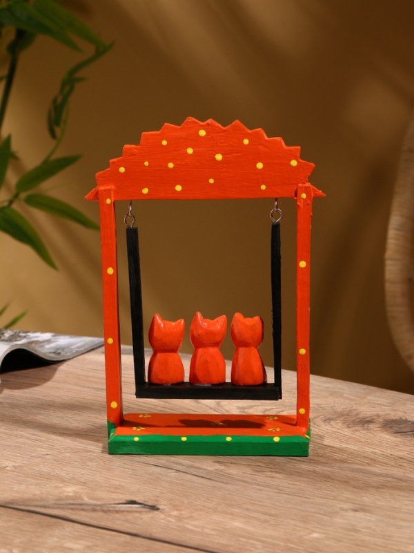 Сувенир интерьерный Сувенир интерьерный "Кошки на качелях" дерево 19х24 см