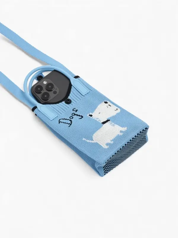 Сумка подр Пес, 12*4*17, отд на кнопке, дл ремень, голубой Сумка подр Пес, 12*4*17, отд на кнопке, дл ремень, голубой