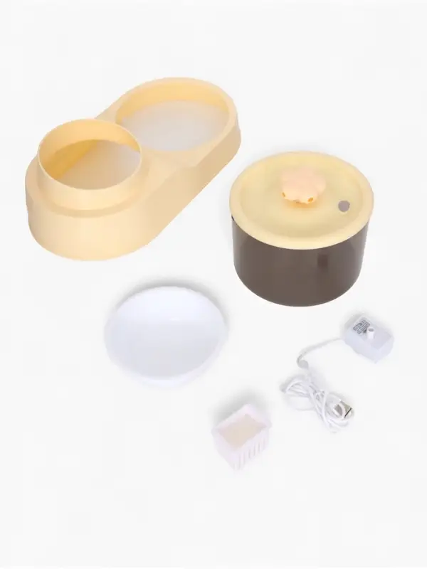 Фонтан для животных с миской &laquo;Пижон&raquo;, 34&times;17.5&times;11.5 см, бежевый