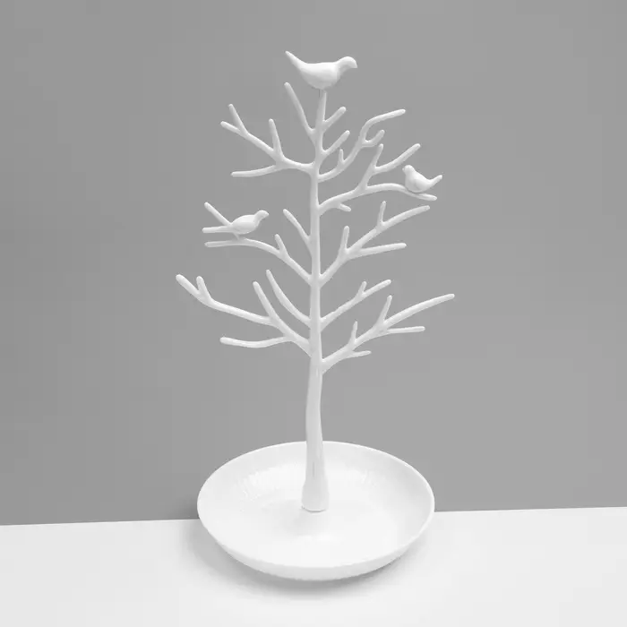 Подставка для украшений &laquo;Птички на дереве&raquo;, 15.5&times;15.5&times;32 см, белая