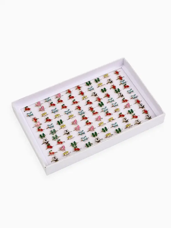 Кольцо &laquo;Выбражулька. Бантики и Вишня&raquo;, эмаль, форма МИКС, цвет МИКС, безразмерное