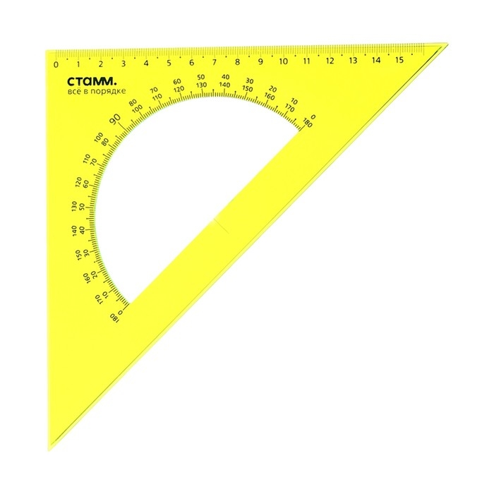 Треугольник c транспортиром 16 см Стамм Neon Cristal, 45°, пластиковый, прозрачный, неоновые цвета, европодвес, микс Треугольник c транспортиром 16 см Стамм Neon Cristal, 45°, пластиковый, прозрачный, неоновые цвета, европодвес, микс