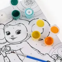 Картина по номерам с подрамником &laquo;Чебурашка на самокате&raquo;, 21&times;15 см