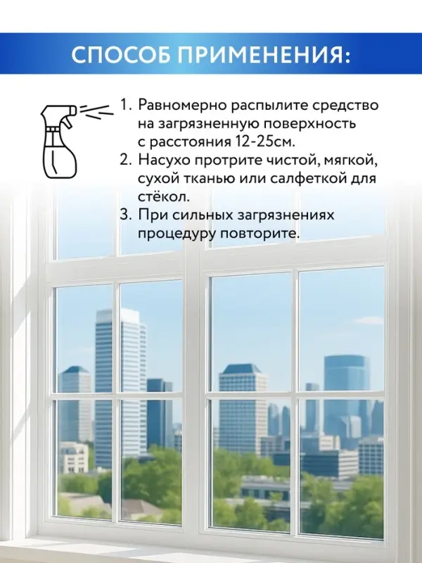 Средство для мытья стёкол, зеркал и окон, 750 мл, аромат лимон, Mr.Быт
