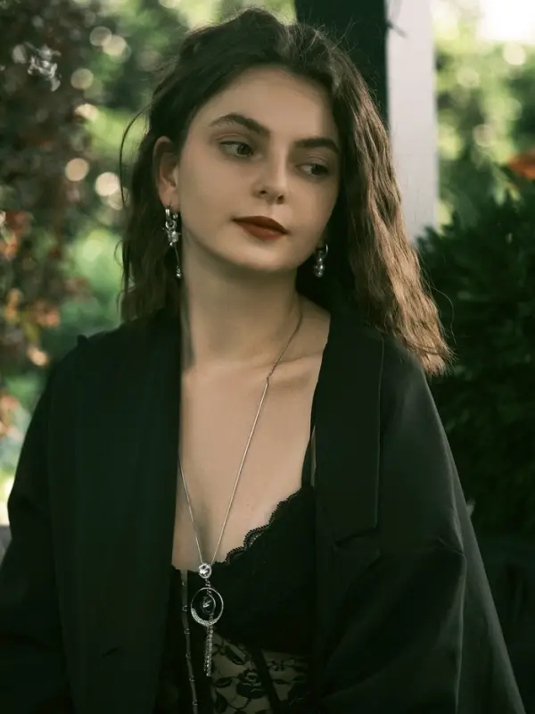 Кулон на цепочке &laquo;Юпитер&raquo;, серый в серебре, 72 см