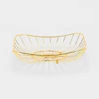 Ваза для фруктов "Милена" 28*28*7 см, цвет золотой Ваза для фруктов "Милена" 28*28*7 см, цвет золотой