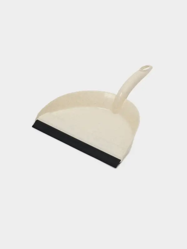 Щётка-смётка для пола с совком Malta, с кромкой, бежевая