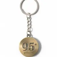 Брелок металл "95 бензин" латунь 3х3 см