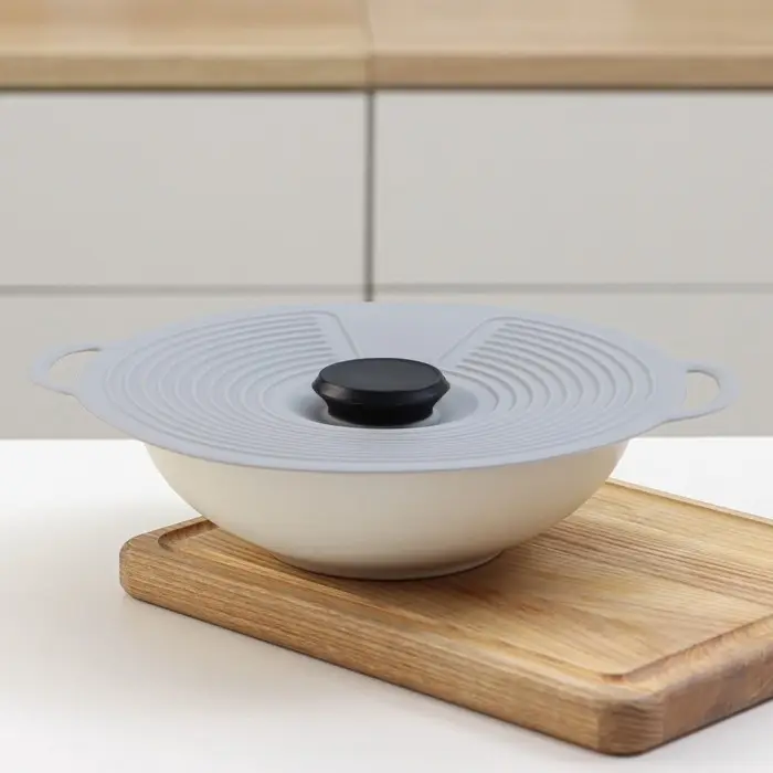 Крышка универсальная Доляна, силикон, d=22.5 см, серая