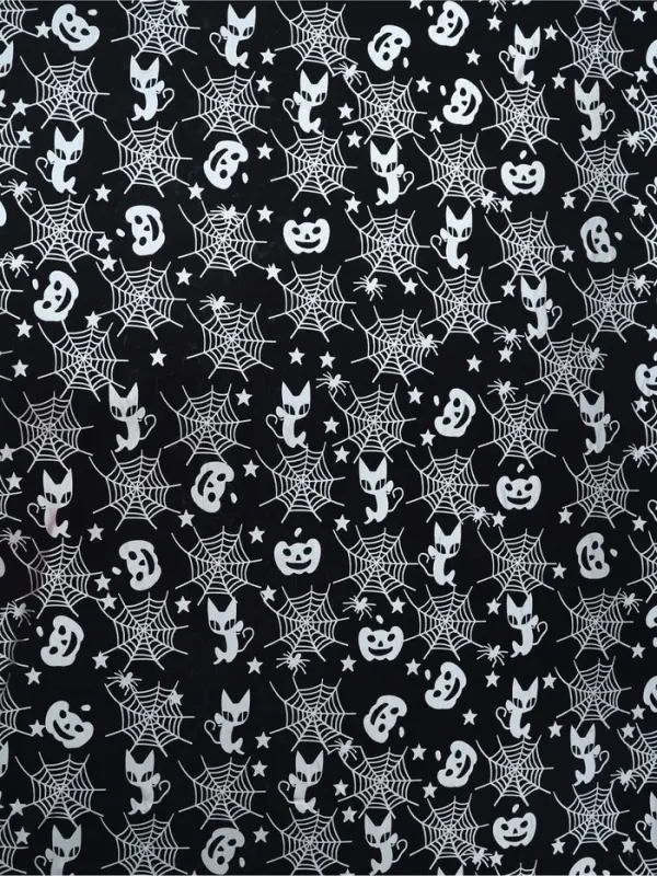 Скатерть тканевая на хэллоуин &laquo;Серебряная паутина&raquo;, 200&times;140