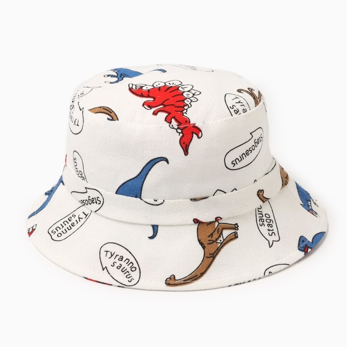 Панама детская MINAKU Панама детская MINAKU "Динозавры", цвет белый, р-р 49-50