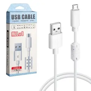 Кабель USB на MicroUSB 1m для передачи данных ISA белый