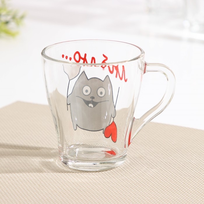 Набор кружек &laquo;Люблю&raquo;, 250 мл, 2 шт, рисунок МИКС