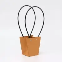 Сумка для цветов крафт влагостойкая, 12&times;12 - 8&times;8 - 12.5 см