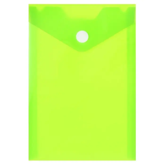 Папка-конверт на кнопке, А6, 180 мкм, вертикальная, глянцевая, МИКС