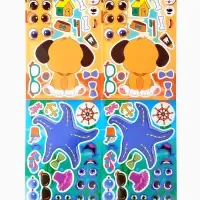 Наклейки детские для творчества "Животные" набор 24 шт