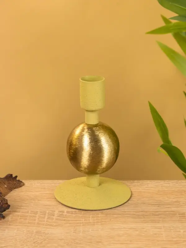 Подсвечник на 1 свечу текстурный "Олива" с 1 сферой 7,5х7,5х11,5 см