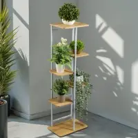 Подставка для цветов Greengo, 6 полок, 36&times;23&times;106 см, напольная, каркас металл, полки МДФ, белая