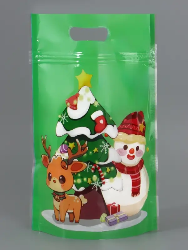 Пакет подарочный, с zip-lock застежкой,  Пакет подарочный, с zip-lock застежкой, "Снеговик и его друзья", 15х22см МИКС