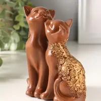 Фигура полистоун "Кот и Кошка" 14х13 см