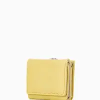 Кошелёк женский на кнопке, 10.5&times;3&times;8.5 см, однотонный, жёлтый