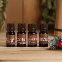 Новогодний набор эфирных масел &laquo;С новым годом! С легким паром!&raquo;, кедр, сосна, можжевельник, пихта, 4 шт. по 10 мл