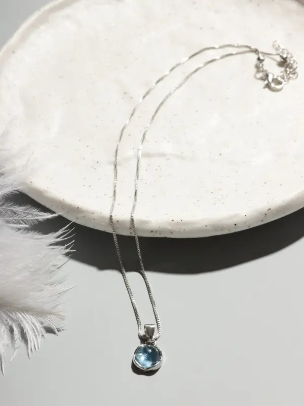 Кулон &laquo;Нежность&raquo;, на цепочке, голубой в серебре, 45 см