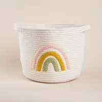 Корзина для хранения SL Home &laquo;Радуга&raquo;, плетёная, ручной работы, 30&times;40&times;25 см, белая