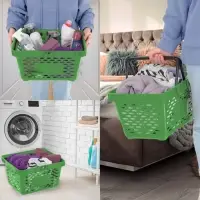 Корзина покупательская пластиковая, 20 л, 2 пластиковые ручки, зелёная