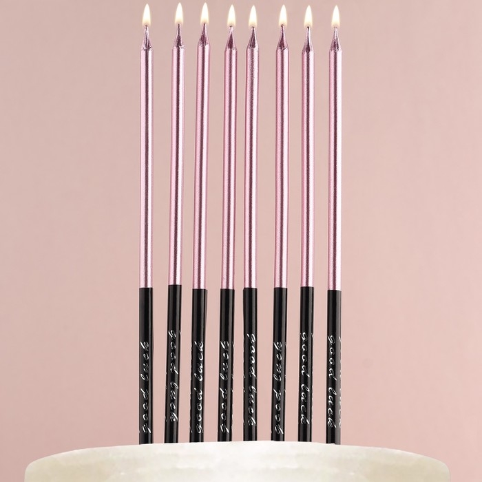 Свечи для торта «В твой особенный день», розовый, 8 шт, 14,9 х 0,5 см Свечи для торта «В твой особенный день», розовый, 8 шт, 14,9 х 0,5 см