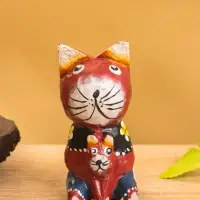 Сувенир интерьерный "Котики" 5х5х8 см, дерево, цв. бордовый