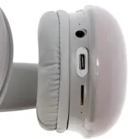 Наушники беспроводные, полноразмерные, Mybit W-33, RGB подсветка, Bluetooth 5.3, 800 мАч, Type-C, RGB подсветка, белые