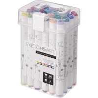 Набор маркеров ДВУС.СКЕТЧ-МАРКЕРЫSKETCH&ARTСРЕДНИЙ,24 ЦВ.ПЛАС.ПЕН,22-0077