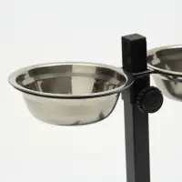 Подставка с мисками, 2&times;250 мл, высота 25 см, разборная, чёрная