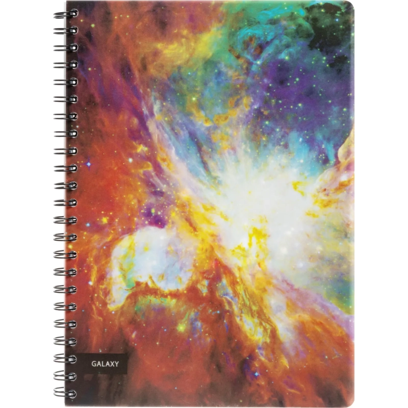 Бизнес-тетрадь 120л,А4,Space Galaxy,300х210мм,70г/квм,белый,карман