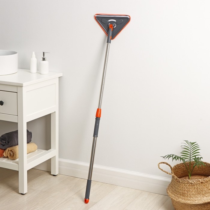 Щётка для окон Raccoon, фигурная, телескопическая стальная ручка 80(125) см, водосгон силикон 26 см, насадка из микрофибры 26×17,5 см Щётка для окон Raccoon, фигурная, телескопическая стальная ручка 80(125) см, водосгон силикон 26 см, насадка из микрофибры 26×17,5 см