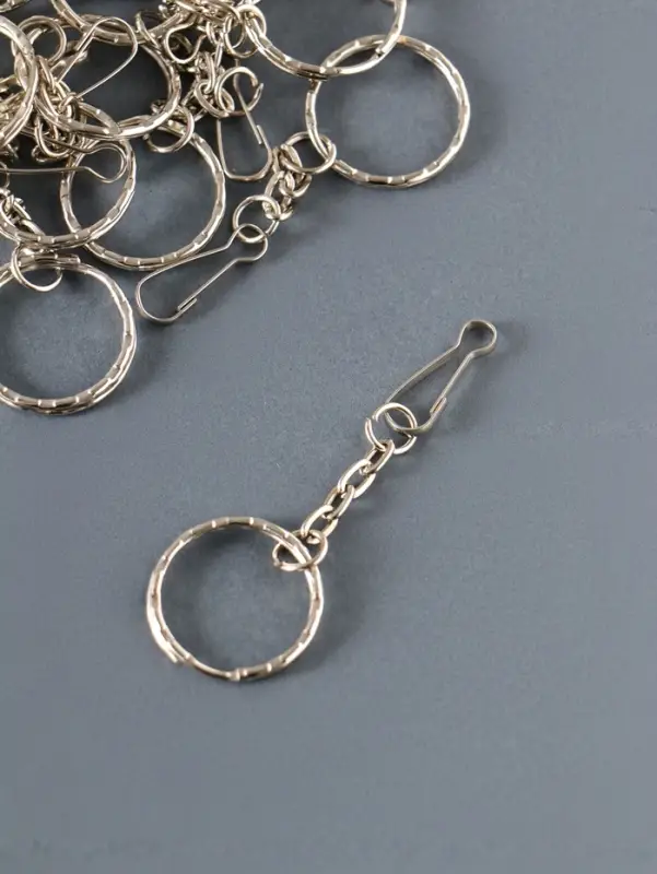 Кольцо для брелока на цепочке с карабином 7 см, d=2,2 см карабин 2 см, набор 20 шт