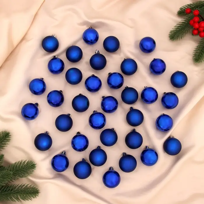 Ёлочные игрушки &laquo;Однотонный&raquo;, шары новогодние, набор 36 шт., d=4 см, синий