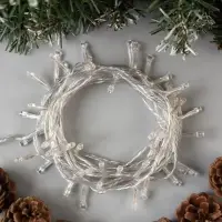 Гирлянда &laquo;Нить&raquo; 5 м, IP20, прозрачная нить, 50 LED, 8 режимов, 220 В, свечение синее