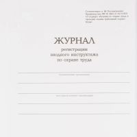 Журнал регистрации вводного инструктажа по охране труда, бумвинил,96л,офсет