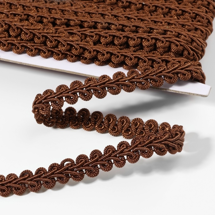 Тесьма декоративная «Шанель», 12 мм, 10 ± 1 м, цвет коричневый Тесьма декоративная «Шанель», 12 мм, 10 ± 1 м, цвет коричневый