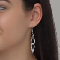 Серьги металл &laquo;Наручники&raquo;, цвет чернёное серебро