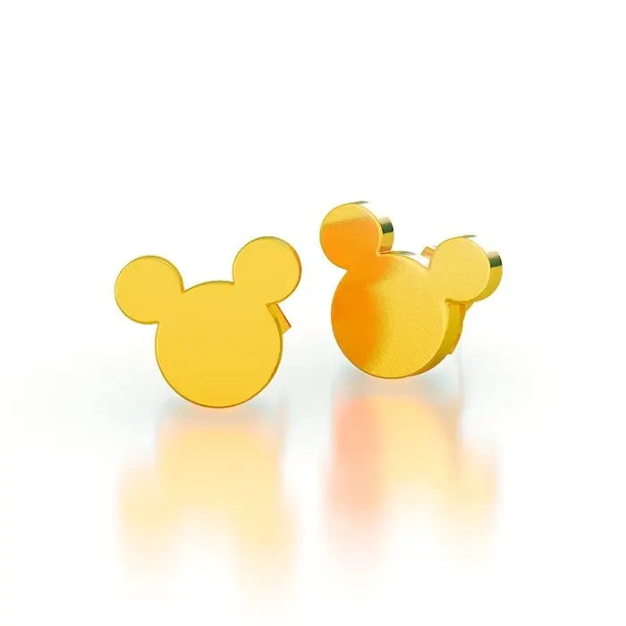 Серьги, набор украшений &laquo;Минни Маус&raquo;, золотой
