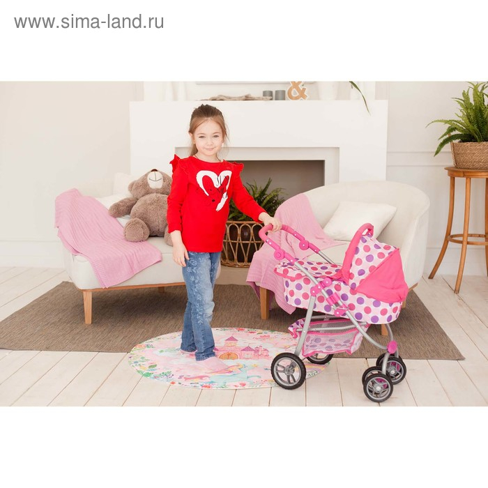 Коляска для кукол зима-лето 2 в 1, регулирует ручка, металлический каркас Коляска для кукол зима-лето 2 в 1, регулирует ручка, металлический каркас