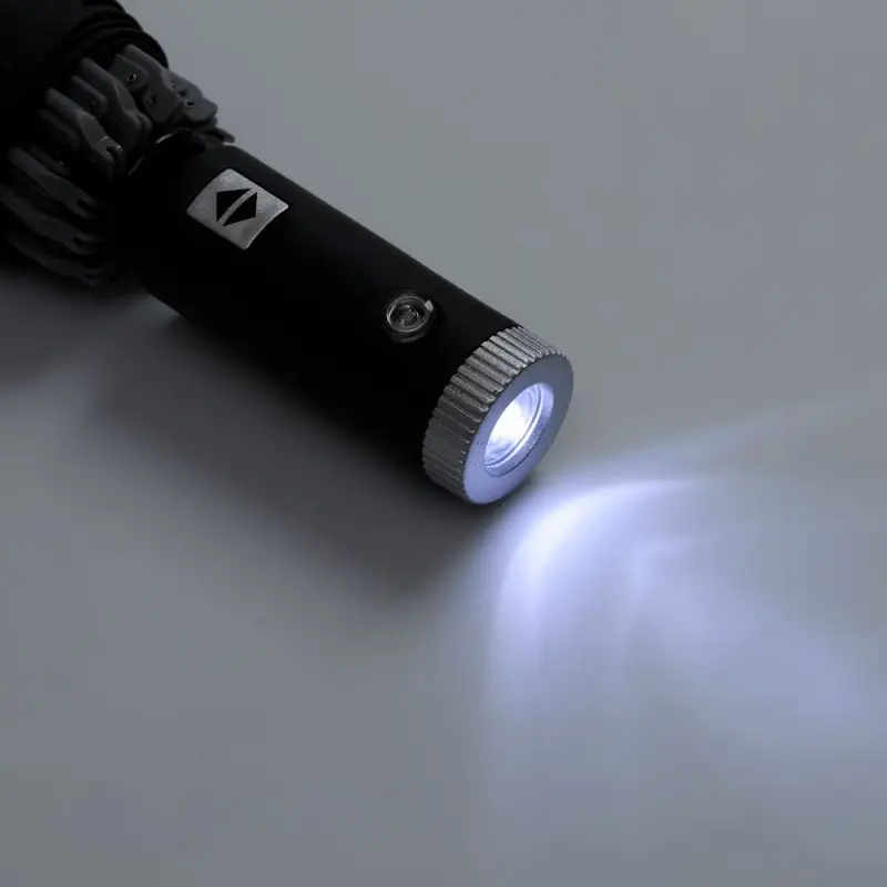 Зонт обратного сложения Norsken с фонариком, черный