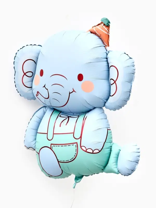 Воздушный шар фольгированный 35" "Голубой слоник"