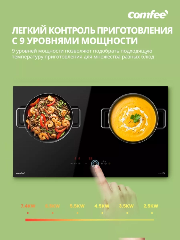 Индукционная варочная панель CIH701, 2 конфорки, инвертор Индукционная варочная панель CIH701, 2 конфорки, инвертор