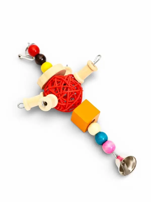 Игрушка для птиц &laquo;Деревяшка&raquo;, 22&times;9 см, цвет МИКС