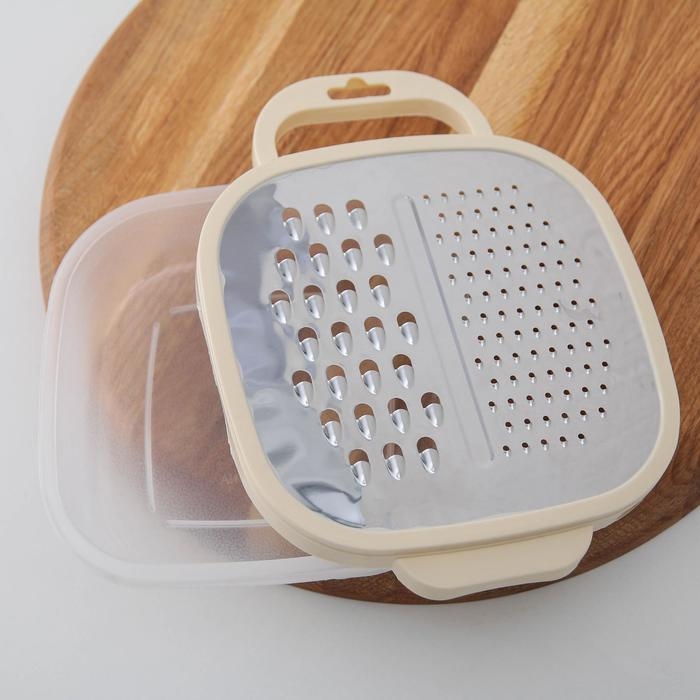 Тёрка с контейнером Доляна «Универсал», 2 в 1, 19×14,5×3,5 см, цвет МИКС Тёрка с контейнером Доляна «Универсал», 2 в 1, 19×14,5×3,5 см, цвет МИКС