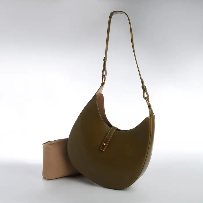 Сумка женская багет TEXTURA на молнии, 27&times;9&times;23 см, хаки